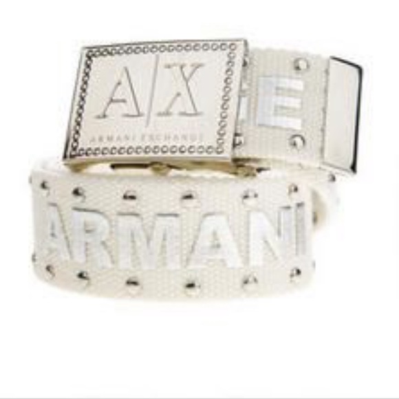 armani exchange belt white